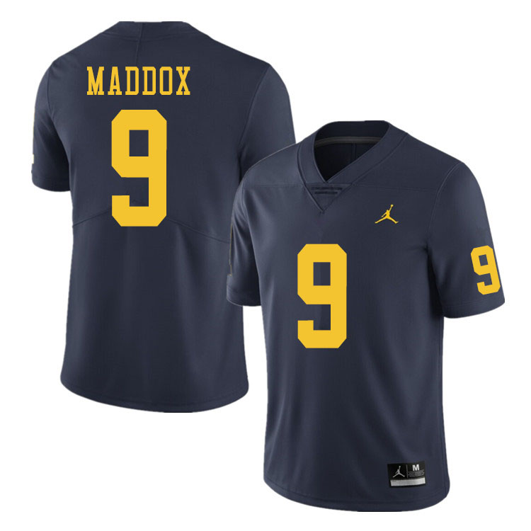 Men #9 Andy Maddox Michigan Wolverines College Football Jerseys Sale-Navy